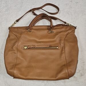 henri bendel Cognac Leather Tote with Removable Strap